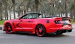 rood Ford Mustang EcoBoost Convertible V4 2018 for rent in Dubai 8